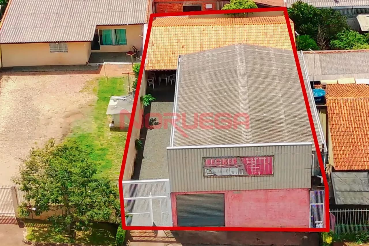 Imagem principal Barracão Comercial à Venda em Araucária-PR no Bairro Capela Velha com  2 Salas, 1 Banheiro, 4 Vagas Garagem, 200m² Área