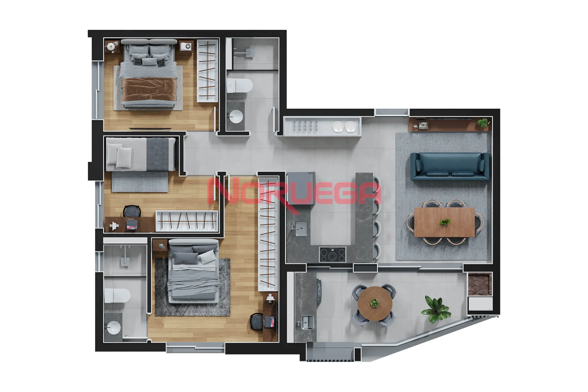 Apartamento, 3 quartos, 70 m² - Foto 4