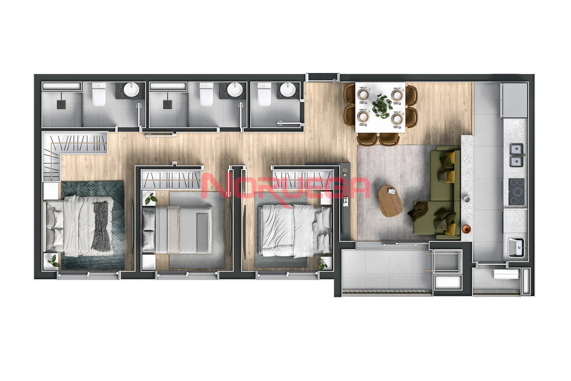 Apartamento, 3 quartos, 74 m² - Foto 3